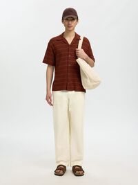 COTTON LOOSE FIT TROUSERS, Birch, highres