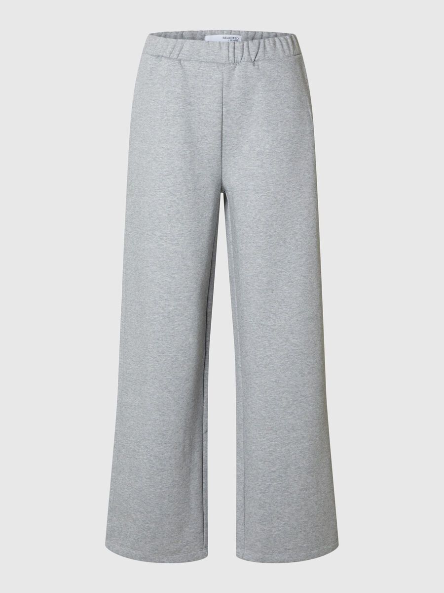 Selected WIJDE PIJP SWEATPANTS, Light Grey Melange, highres - 16095793_LightGreyMelange_001.jpg