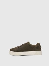 SUEDE TRAINERS, Olive Night, highres