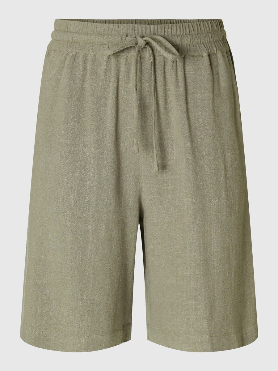 Selected VISCOSE BLEND SHORTS, Vetiver, highres - 16093932_Vetiver_001.jpg