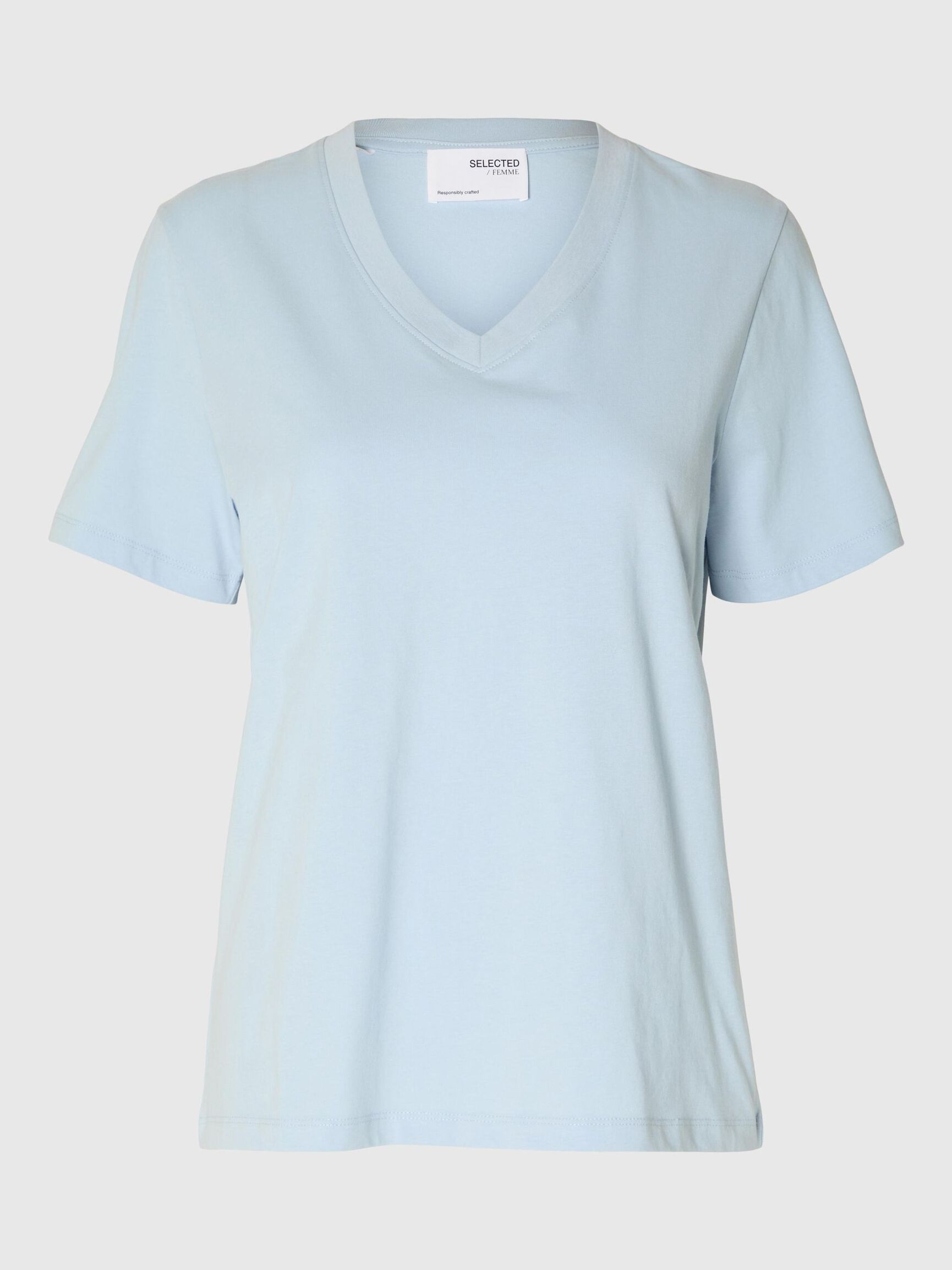 CLASSIC V-NECK T-SHIRT, Cashmere Blue, highres