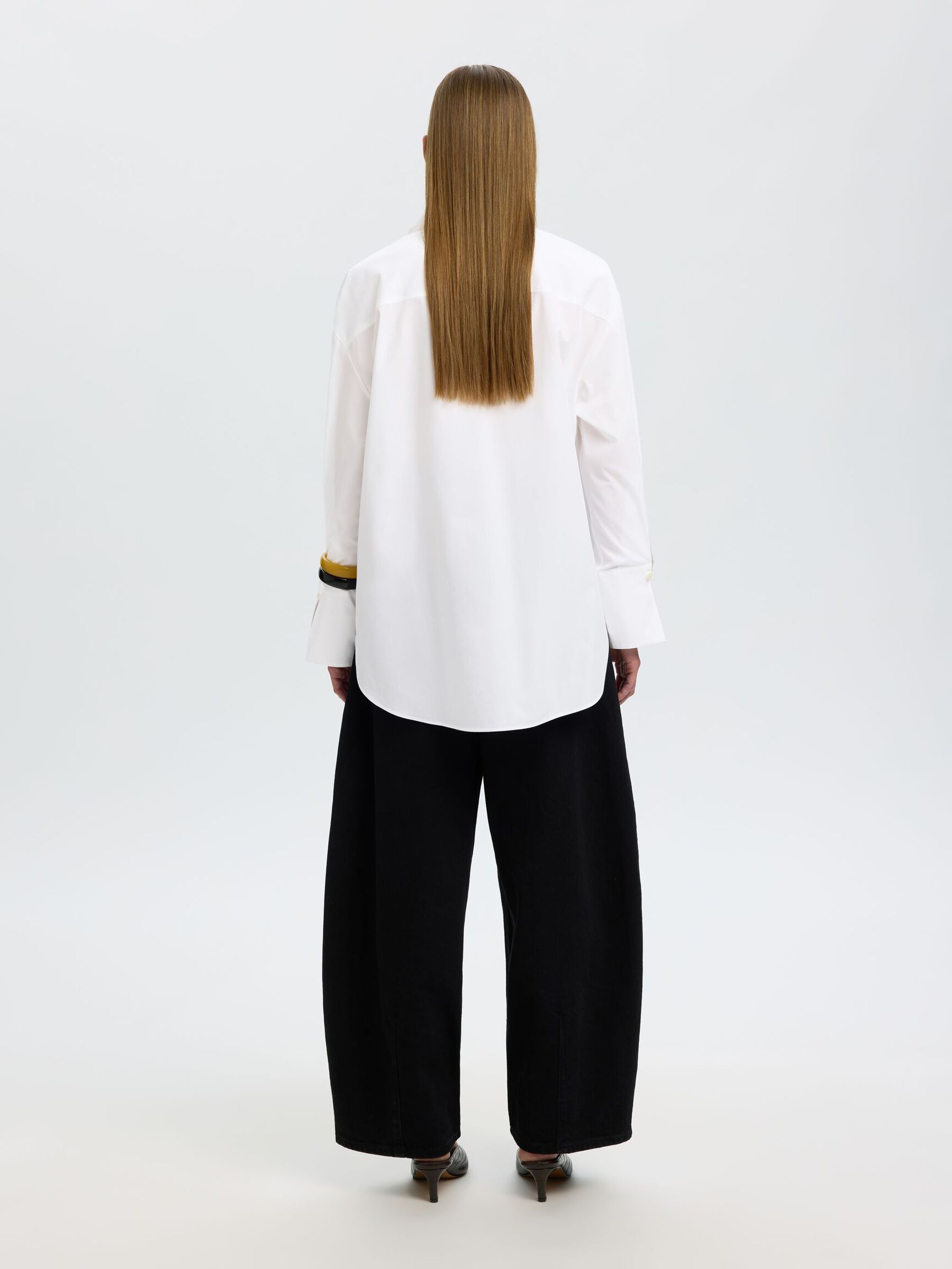 COTTON OVERSIZED SHIRT, Bright White, highres