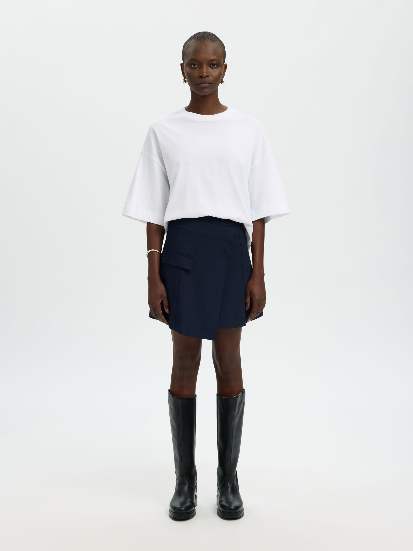 ASYMETRIC MINI SKIRT, Dark Sapphire, highres