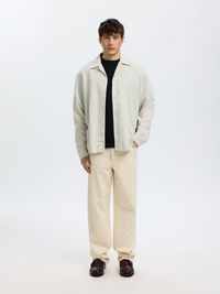 COUPE CÔTELÉE DÉCONTRACTÉE T-SHIRT, Black, highres