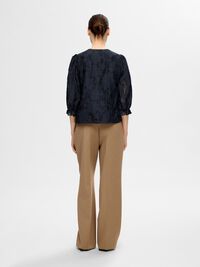 BLOMSTERPRINTET BLUSE, Dark Sapphire, highres
