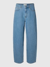 HIGH WAISTED BARREL FIT JEANS, Light Blue Denim, highres