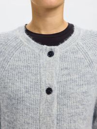 LONG-SLEEVED CARDIGAN, Light Grey Melange, highres