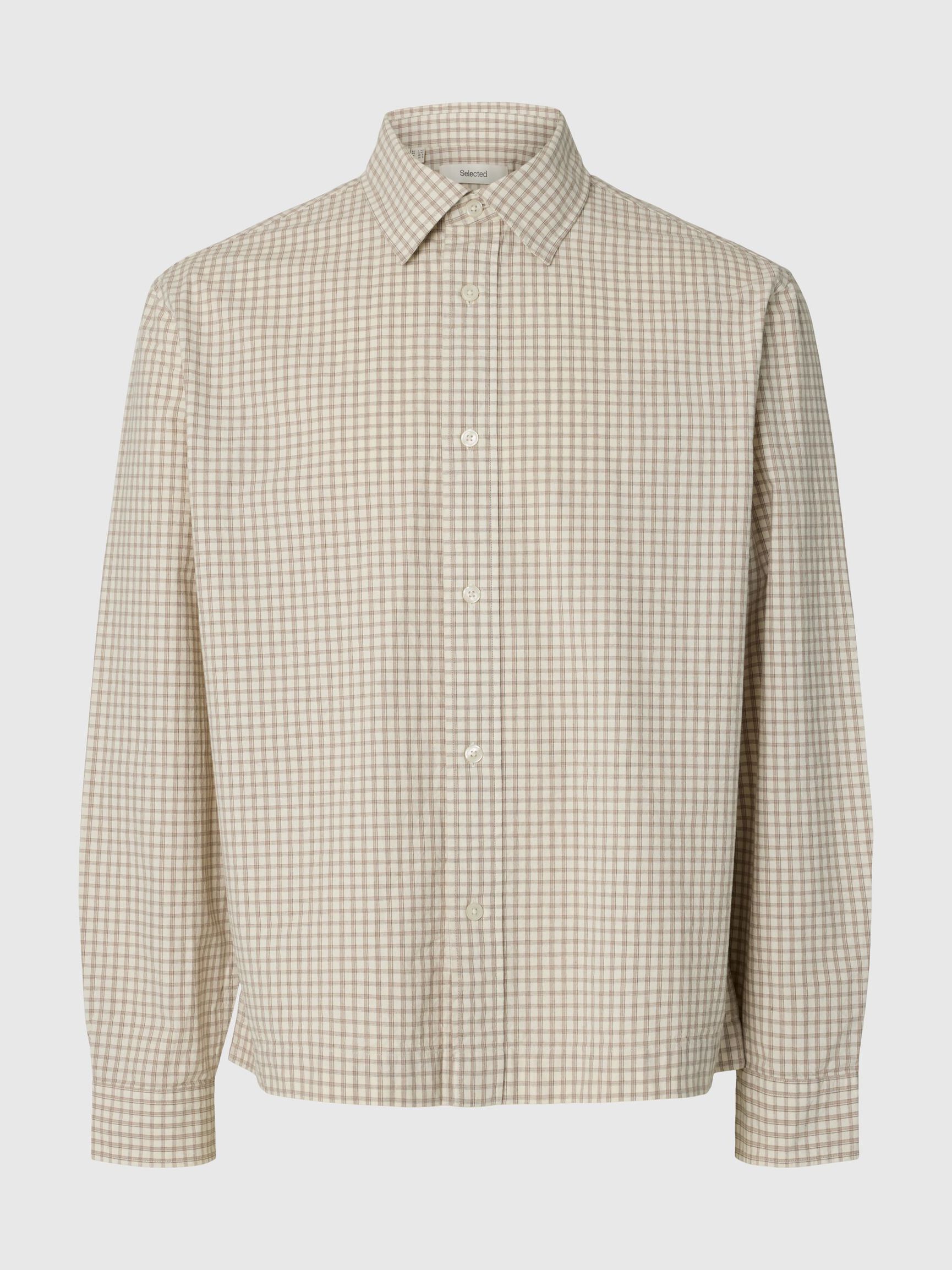 RELAXED FIT OVERSHIRT, Egret, highres