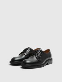 LEDER BLÜCHER-SCHUHE, Black, highres