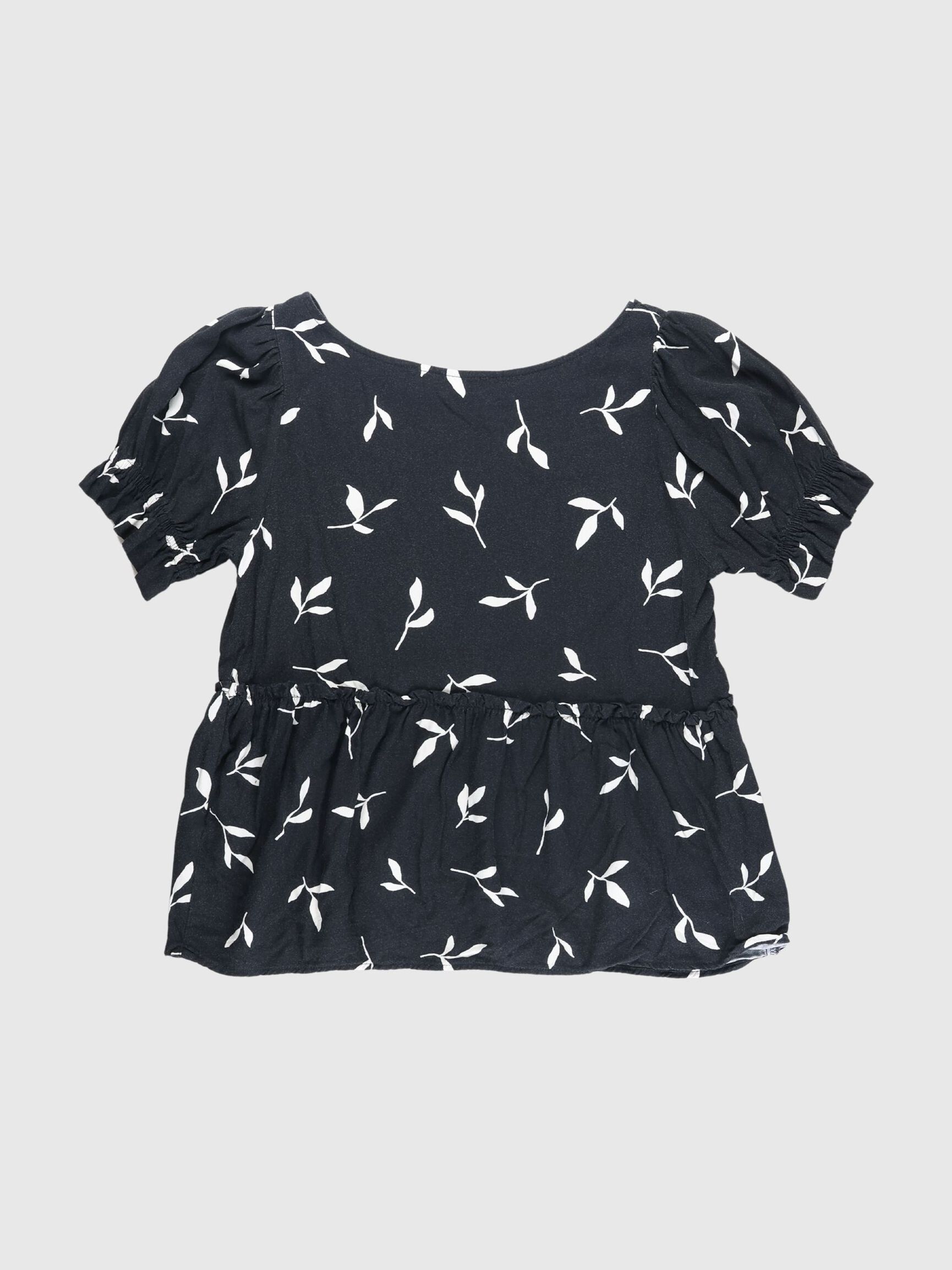 PRINTED TOP, Black, highres
