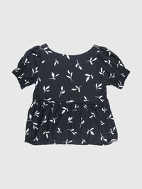 PRINTED TOP, Black, highres
