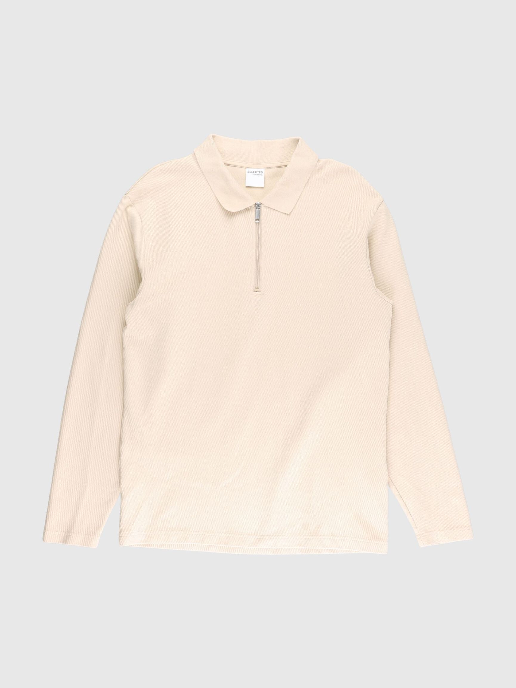 LONG SLEEVED ZIPPED SWEATSHIRT, Fog, highres