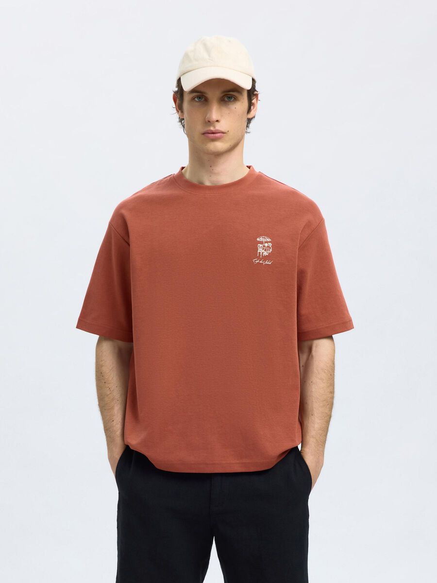 Selected LOOSE FIT PRINT T-SHIRT, Etruscan Red, highres - 16097657_EtruscanRed_003.jpg