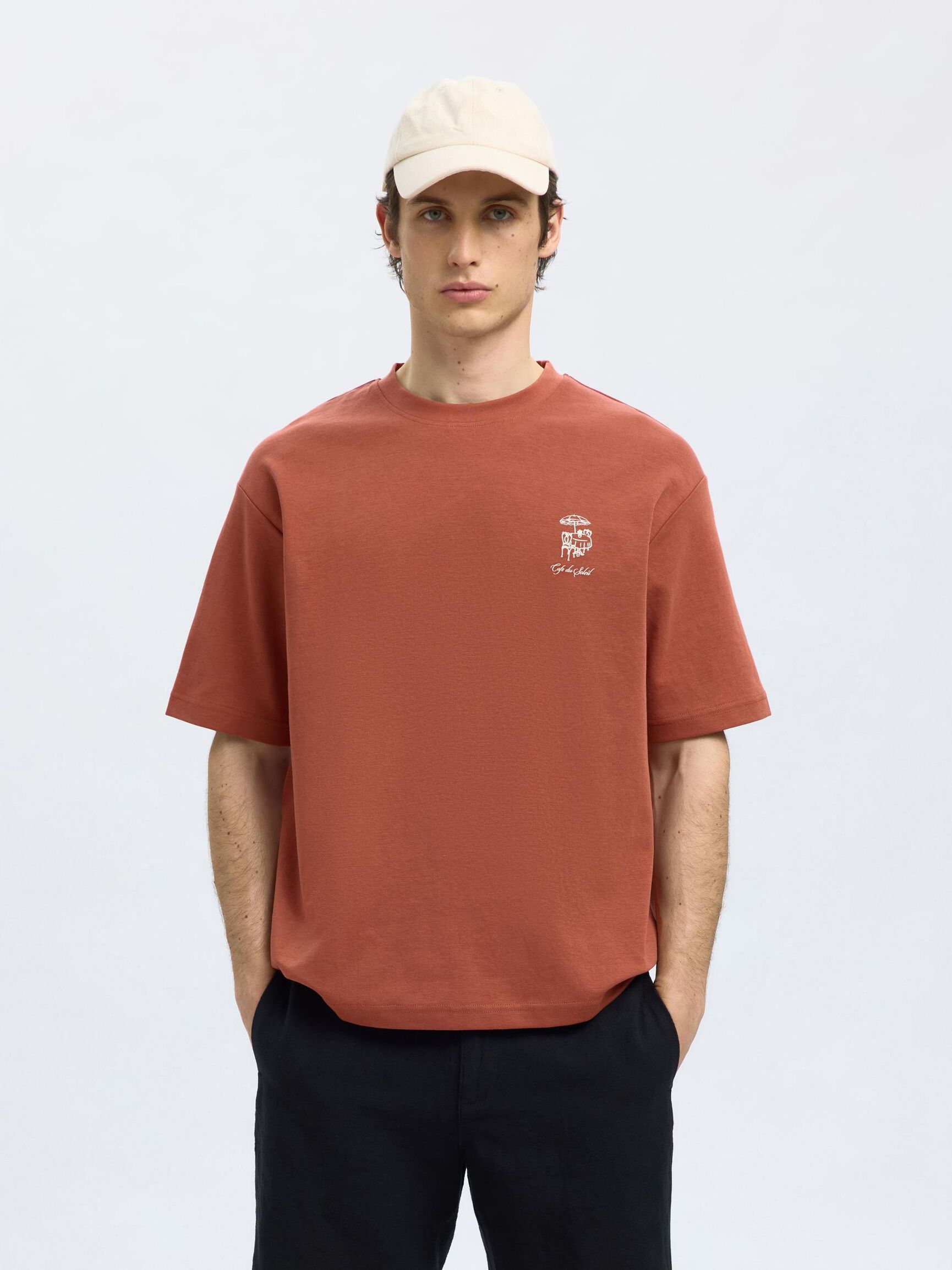 LOOSE FIT PRINTED T-SHIRT, Etruscan Red, highres