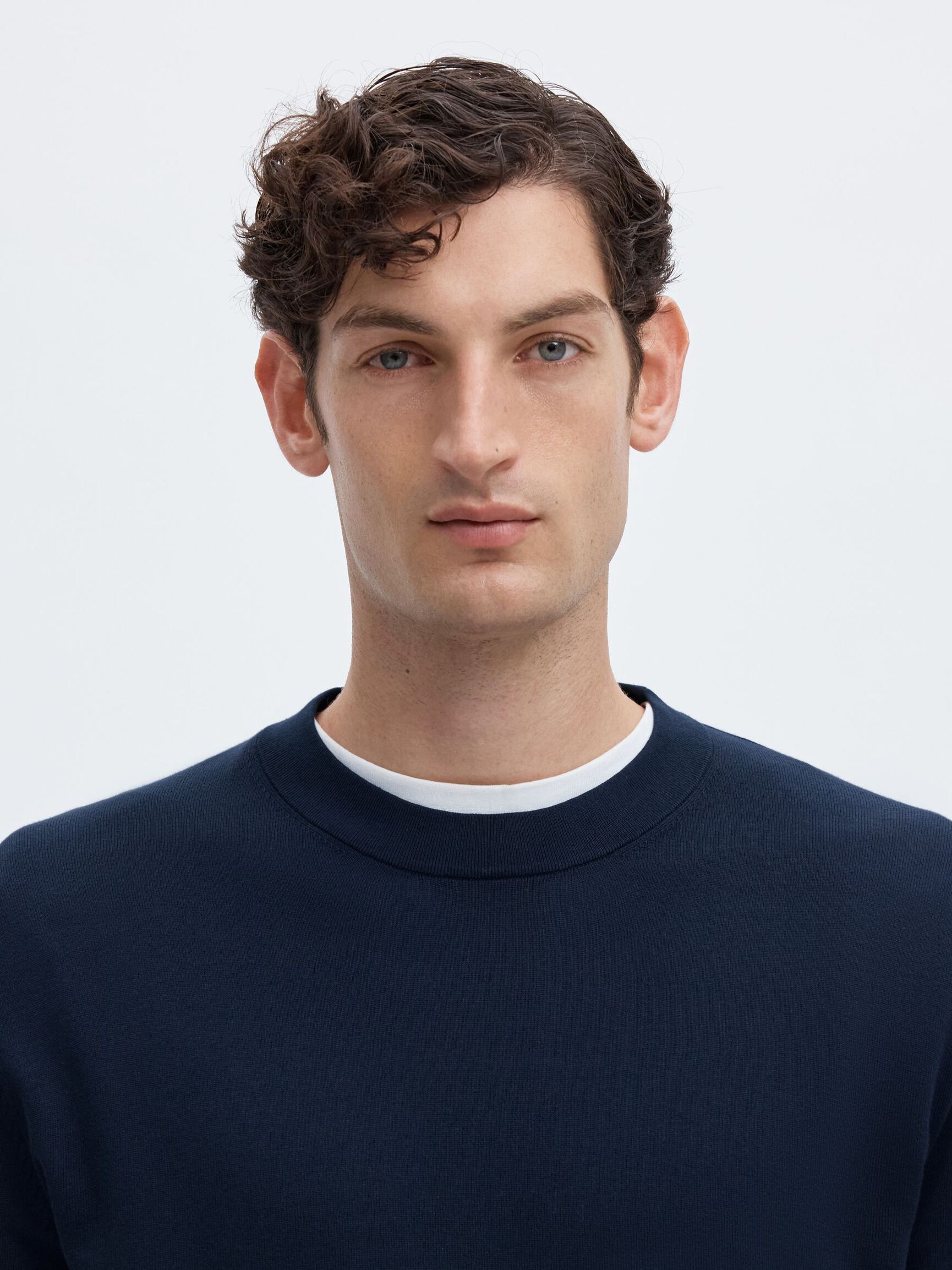 COTTON PULLOVER, Navy Blazer, highres