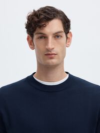 COTTON PULLOVER, Navy Blazer, highres