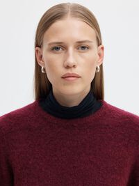WOOL BLEND KNITTED JUMPER, Tawny Port, highres