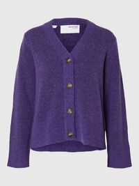 LOOSE FIT WOOL BLEND CARDIGAN, Liberty, highres