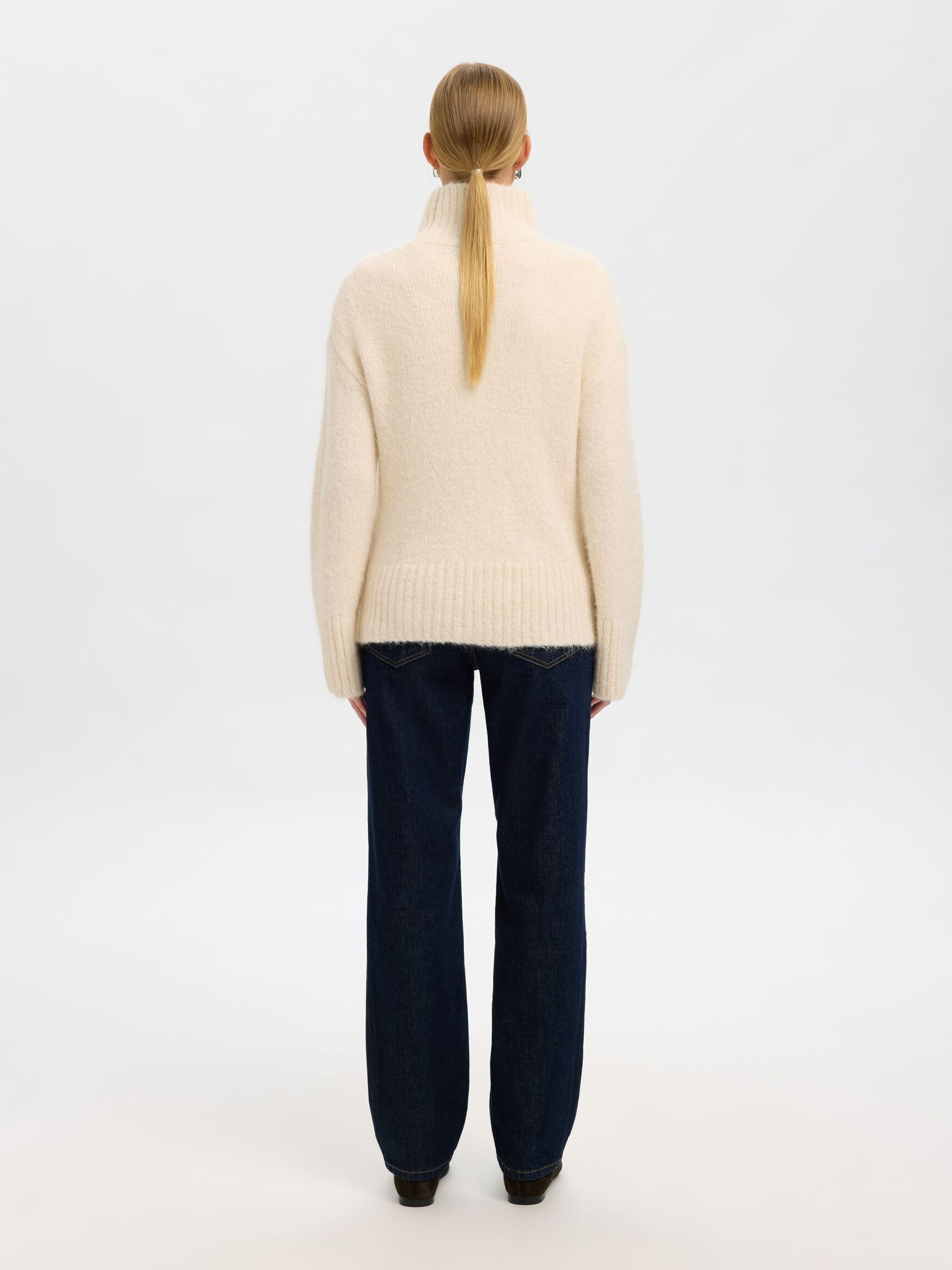 WOLLMIX PULLOVER MIT HOHEM KRAGEN, Birch, highres
