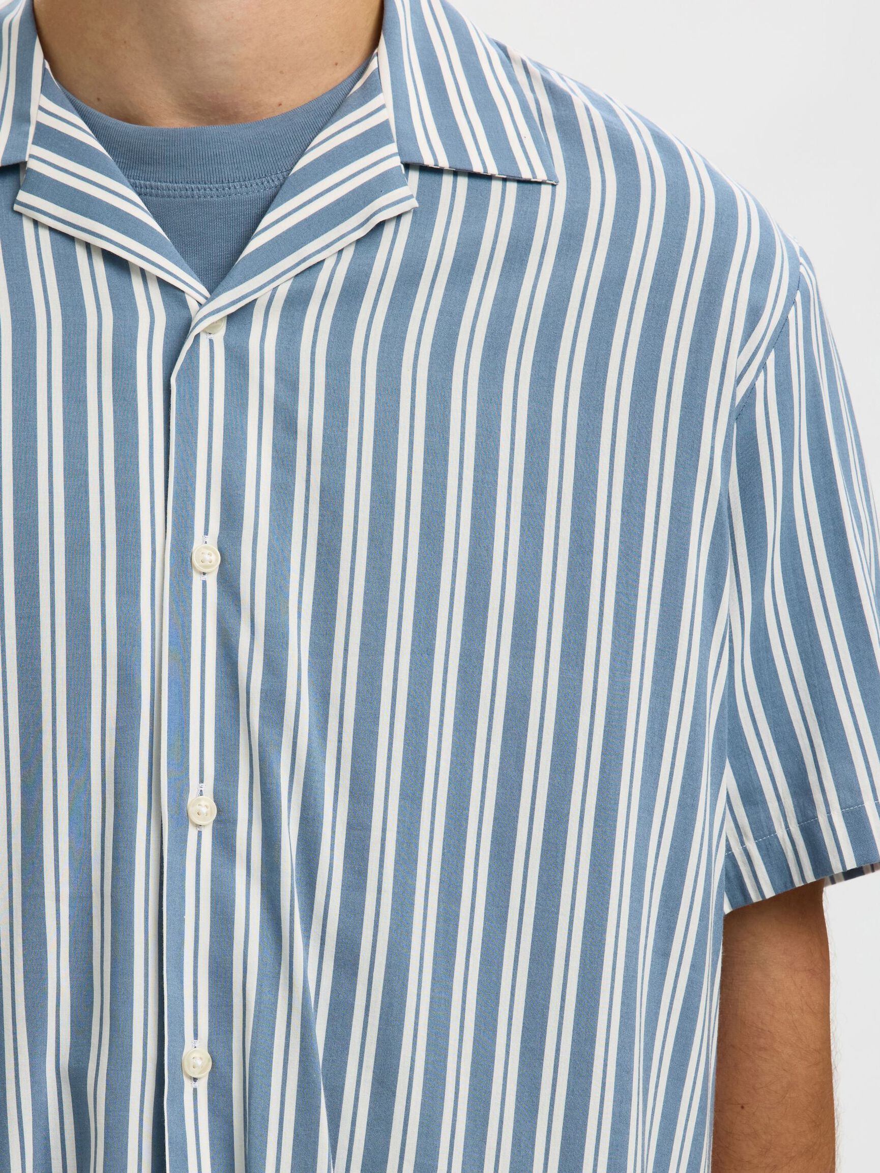 PRINTED SHORT SLEEVED SHIRT, Blue Mirage, highres