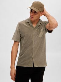 FROTTÉ SKJORTE, Vetiver, highres