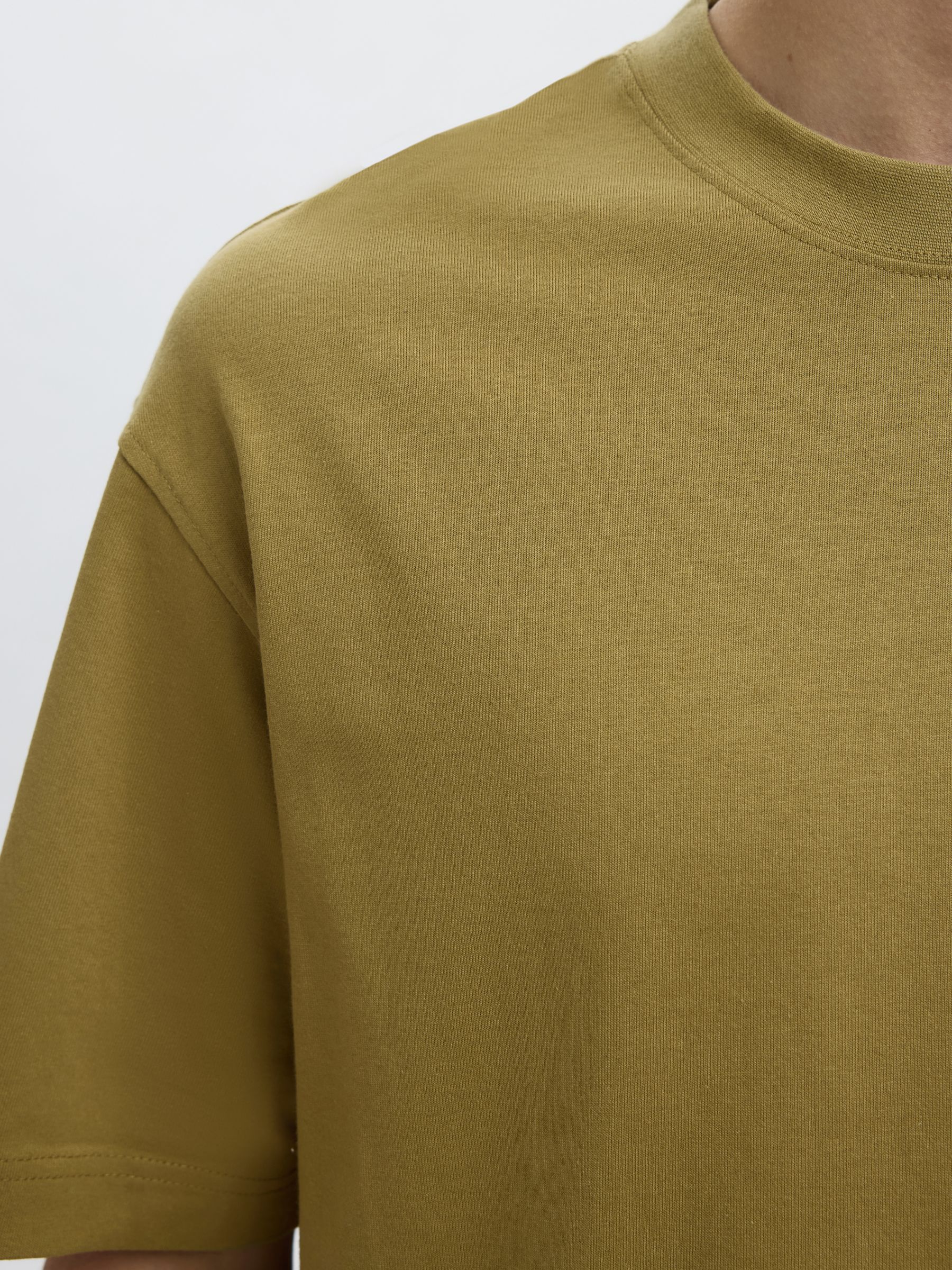 COTTON  SHORT-SLEEVED T-SHIRT, Dried Herb, highres