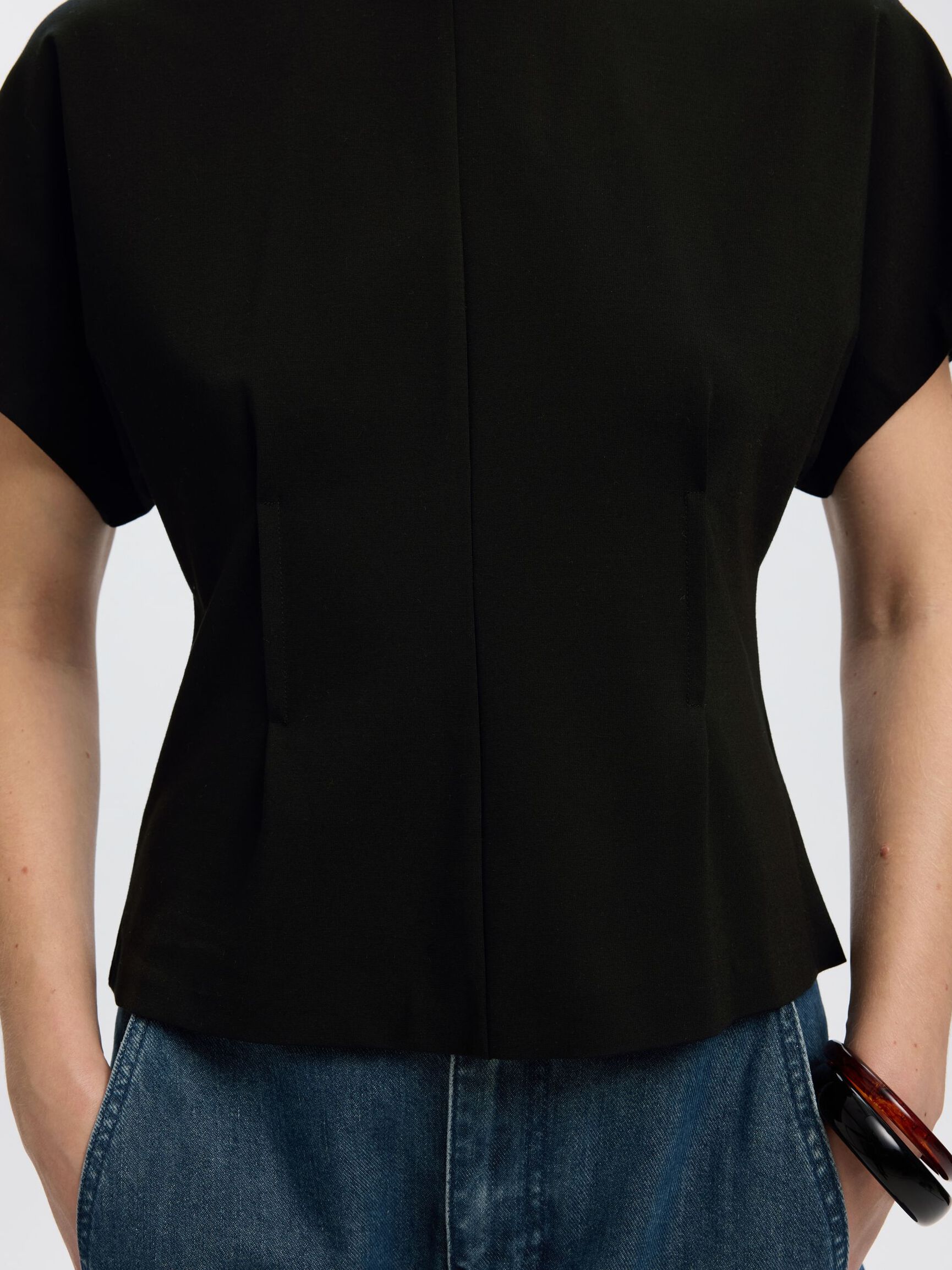 FITTED T-SHIRT, Black, highres