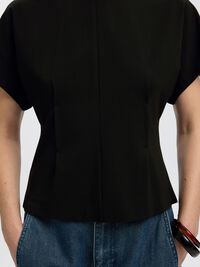 FITTED T-SHIRT, Black, highres