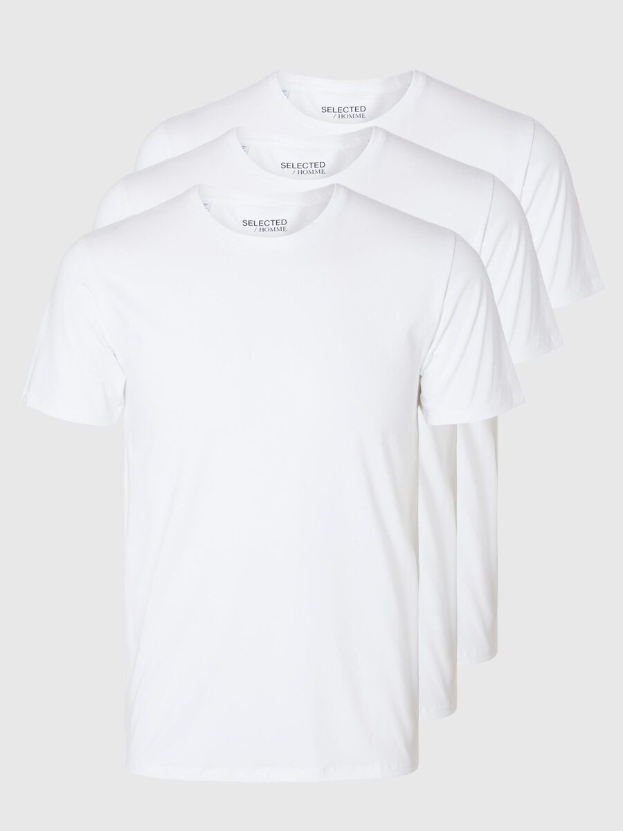 Selected 3-PACK KATOEN T-SHIRT, Bright White, highres - 16094475_BrightWhite_001.jpg