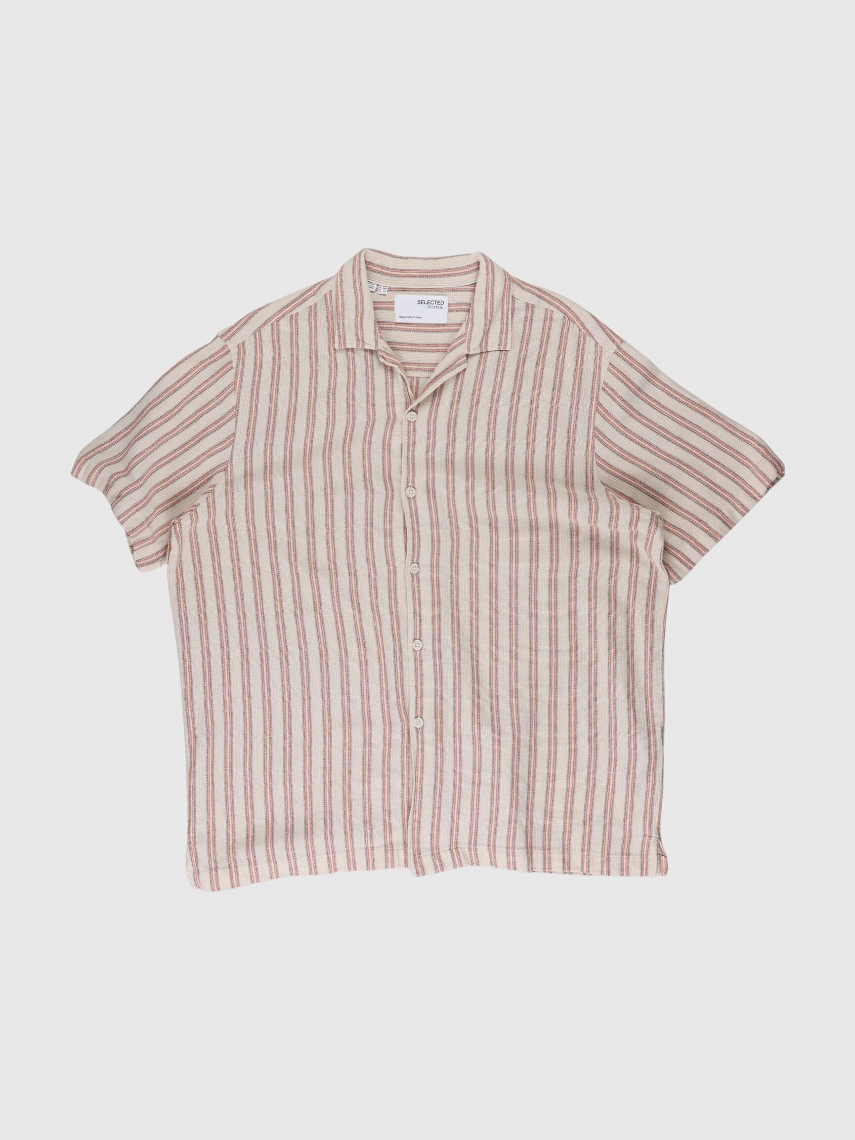 COTTON SHORT SLEEVED SHIRT, Egret, highres