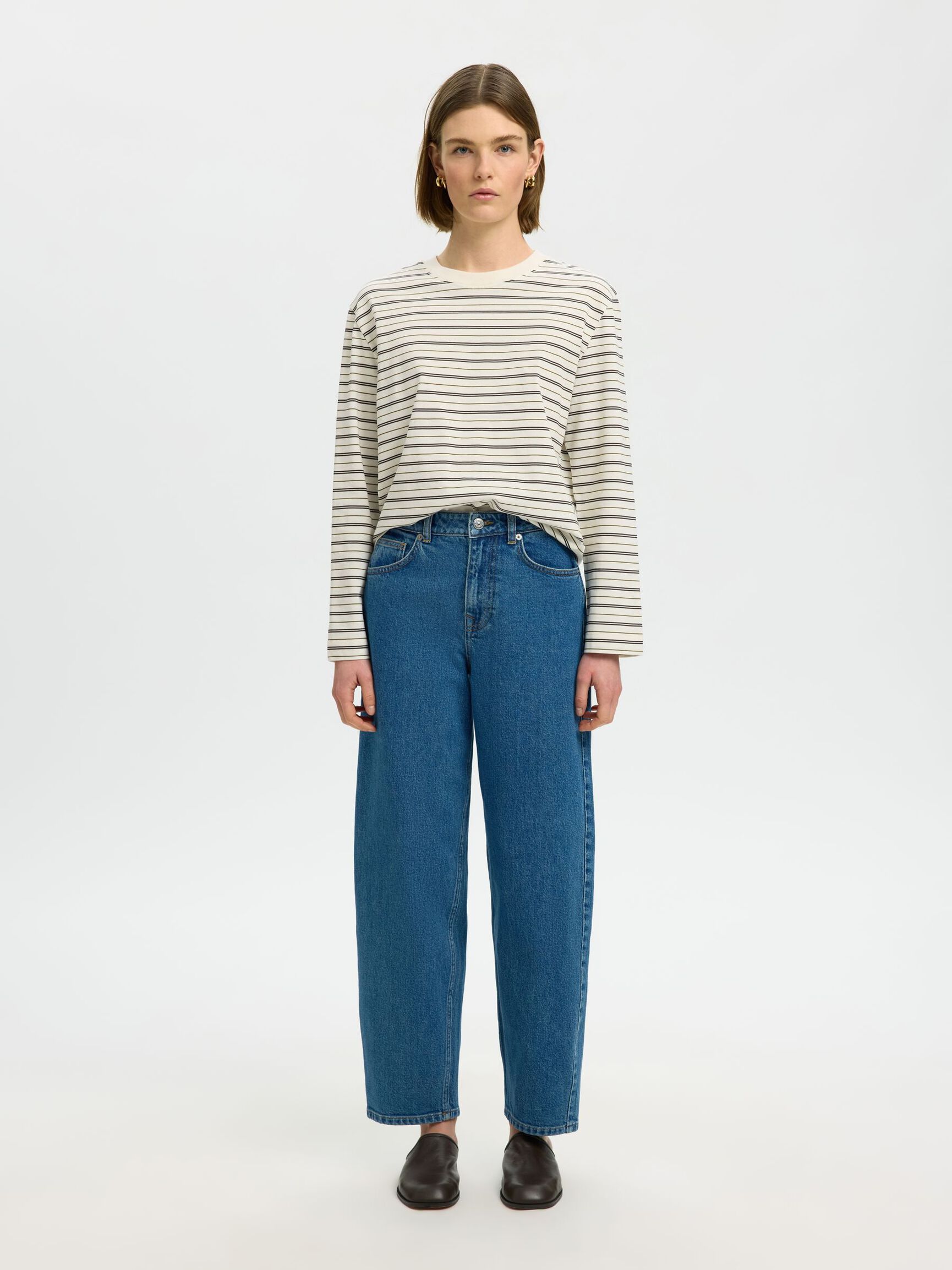 GESTREEPT T-SHIRT MET LANGE MOUWEN, Delicioso, highres
