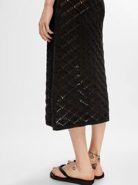 GEBREIDE MAXI JURK, Black, highres