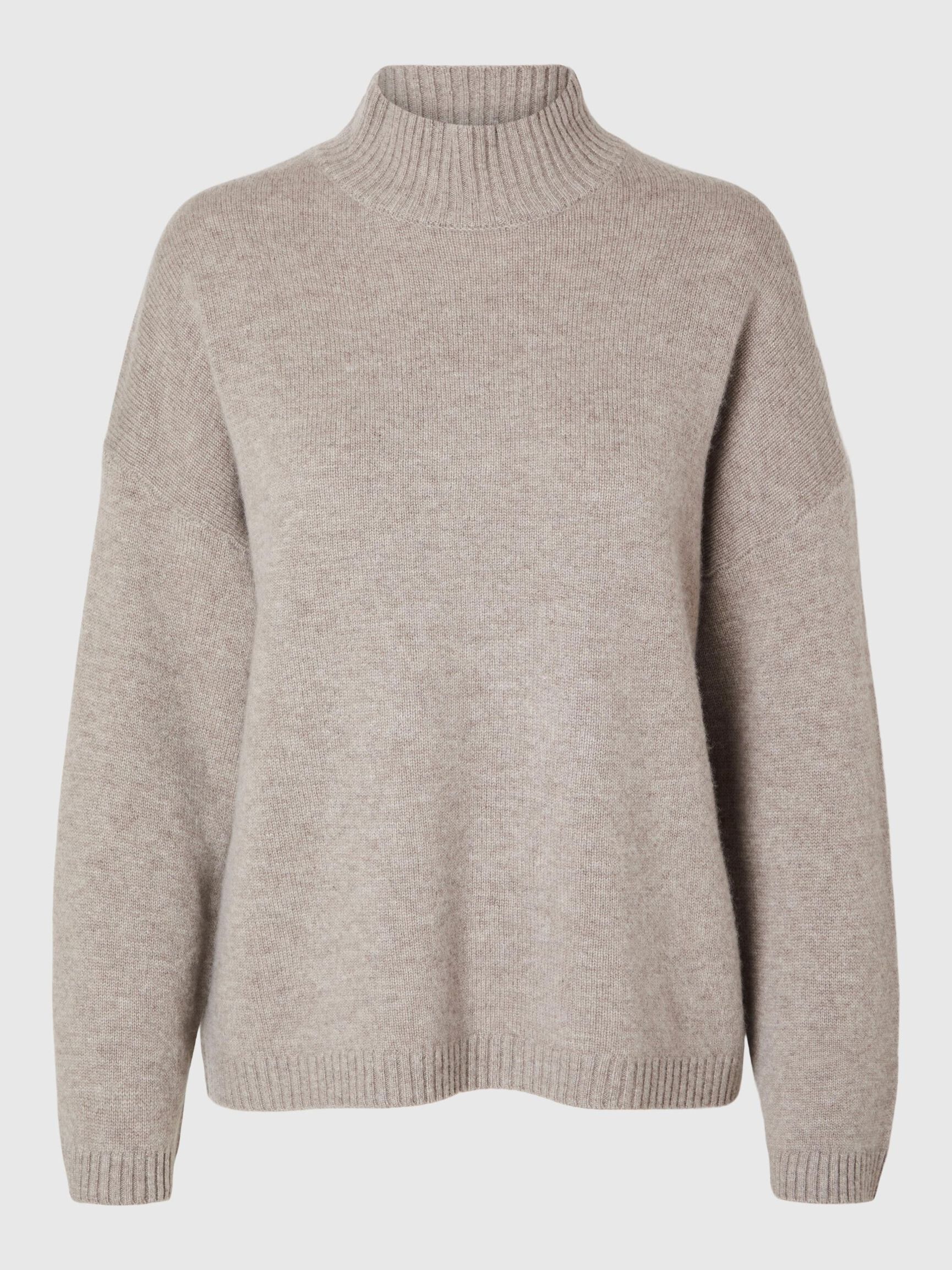 CUELLO ALTO JERSEY DE PUNTO, Irish Cream, highres