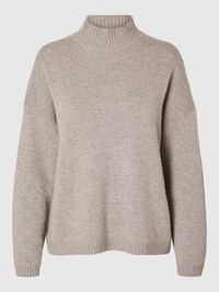CUELLO ALTO JERSEY DE PUNTO, Irish Cream, highres