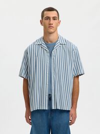 PRINTED SHORT SLEEVED SHIRT, Blue Mirage, highres