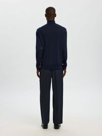 100% MERINO WOOL TURTLENECK, Navy Blazer, highres