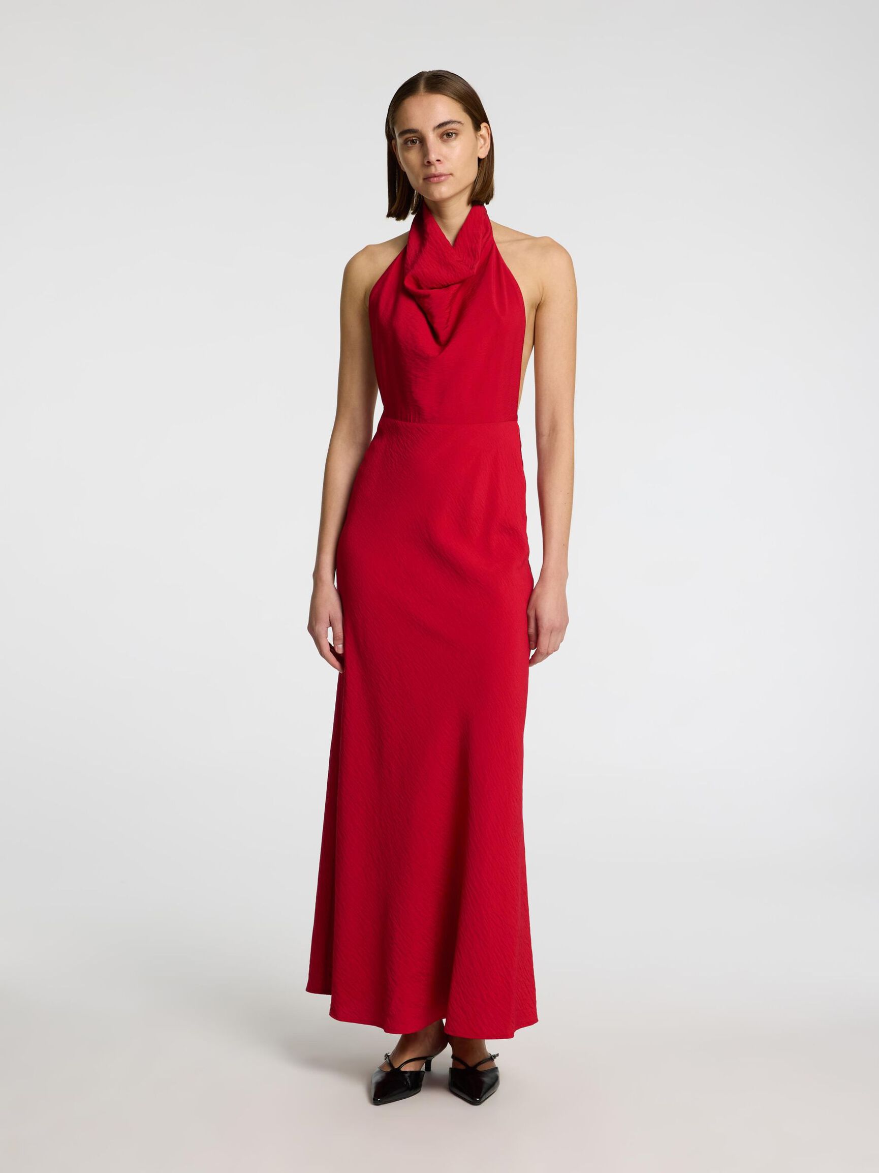 SLEEVELESS HALTERNECK DRESS, Savvy Red, highres