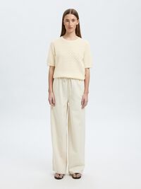 VISCOSEMIX GEBREIDE TOP, Birch, highres