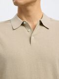 Selected KNITTED POLO SHIRT, Oatmeal, highres - 16092437_Oatmeal_1078017_006.jpg