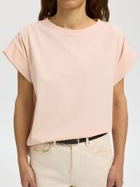 COTTON SHORT SLEEVED TOP, Pale Dogwood, highres