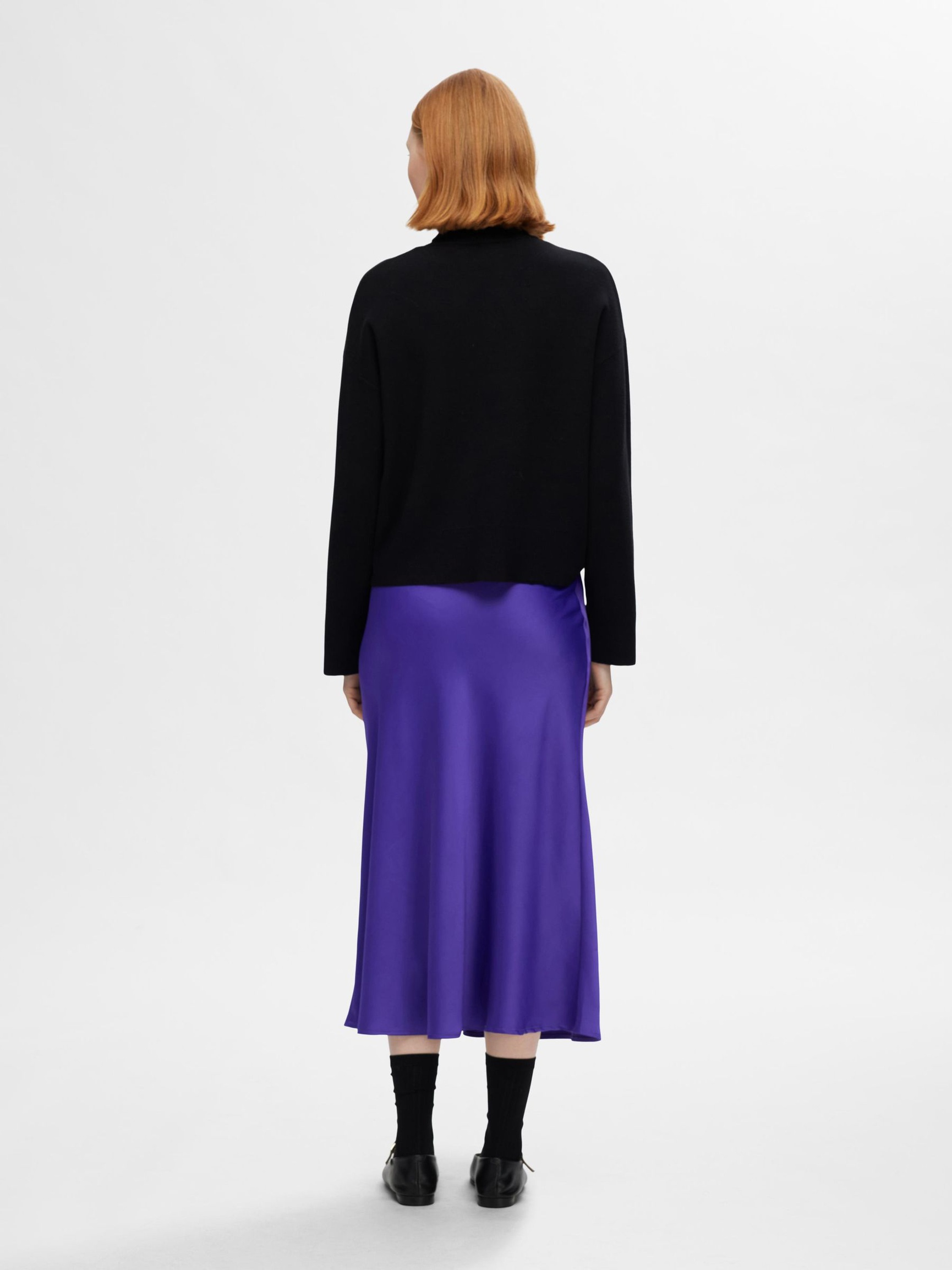 SATIJN MIDDELLANGE ROK, Liberty, highres