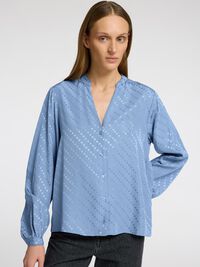 VISCOSEMIX SHIRT MET LANGE MOUWEN, Endless Sky, highres