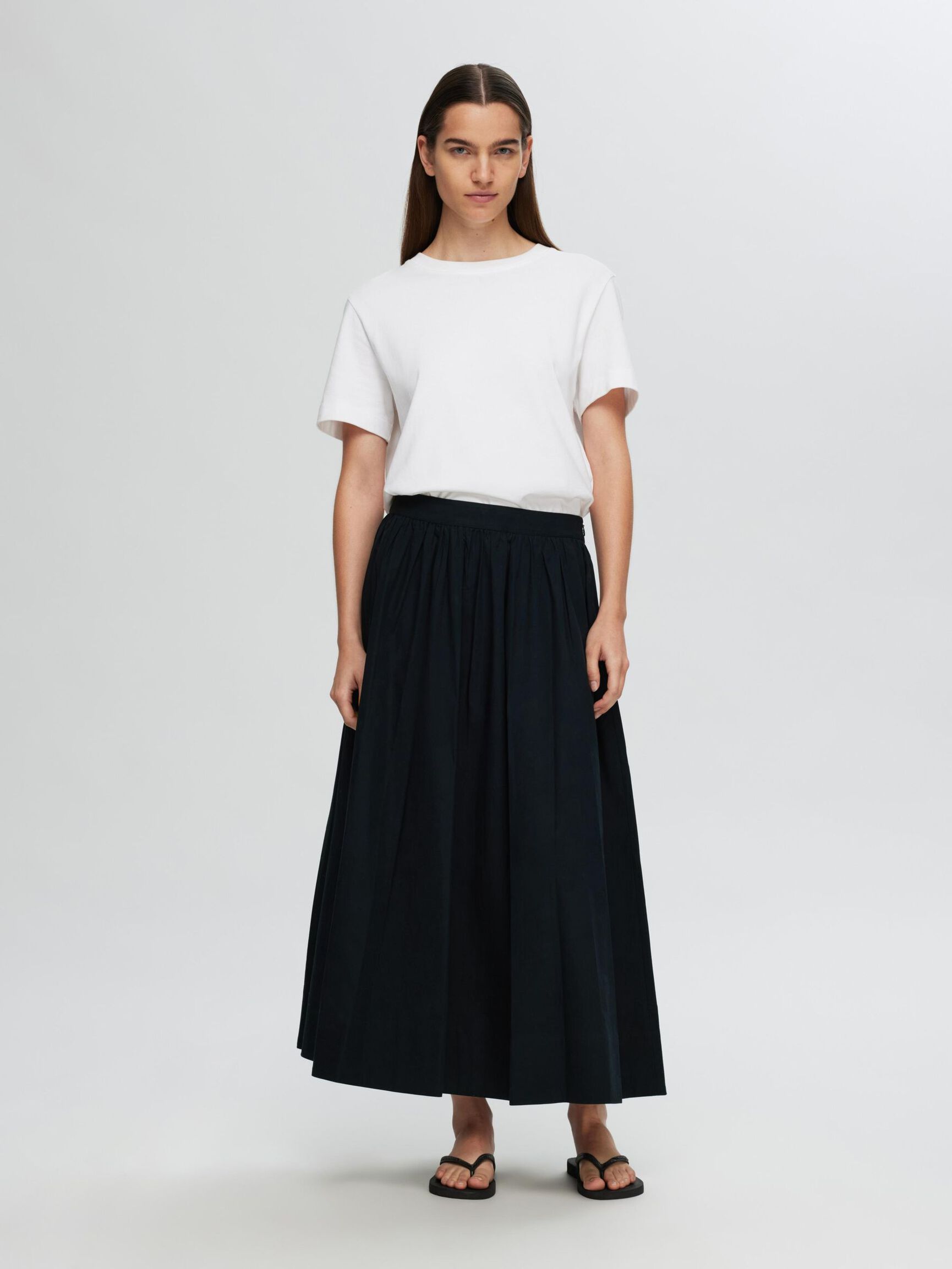 HIGH WAIST MAXI ROK, Black, highres