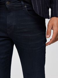 DUNKELBLAUE SLIM FIT JEANS, Blue Black Denim, highres