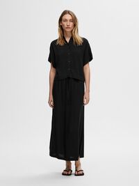 HIGH WAISTED MAXI SKIRT, Black, highres