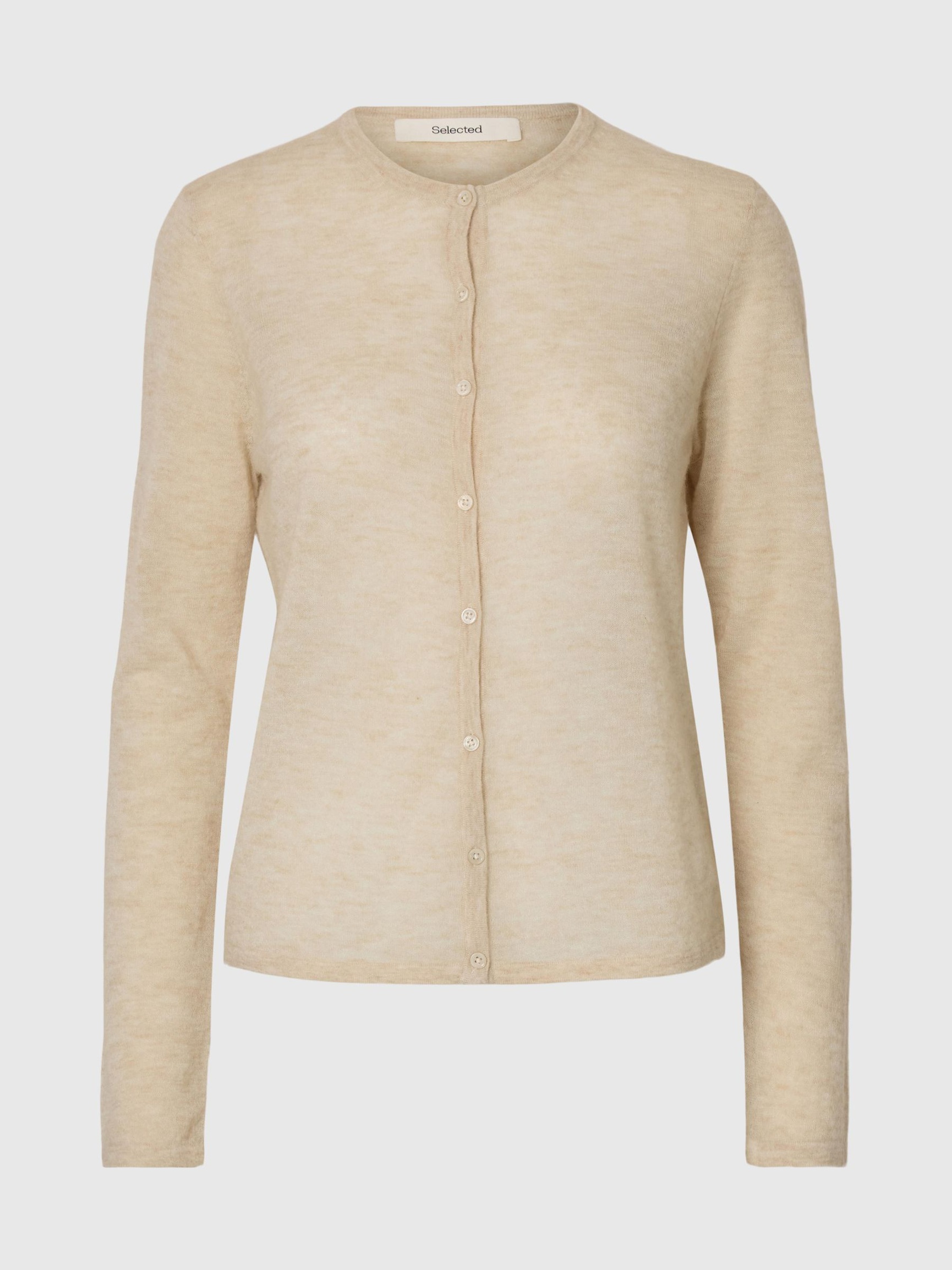 LANGARM STRICKJACKE, Birch, highres