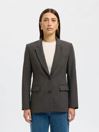 KLASSISCHER VISKOSEMIX BLAZER, Dark Grey Melange, highres