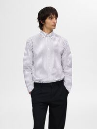 SLIM FIT COTTON SHIRT, Bright White, highres