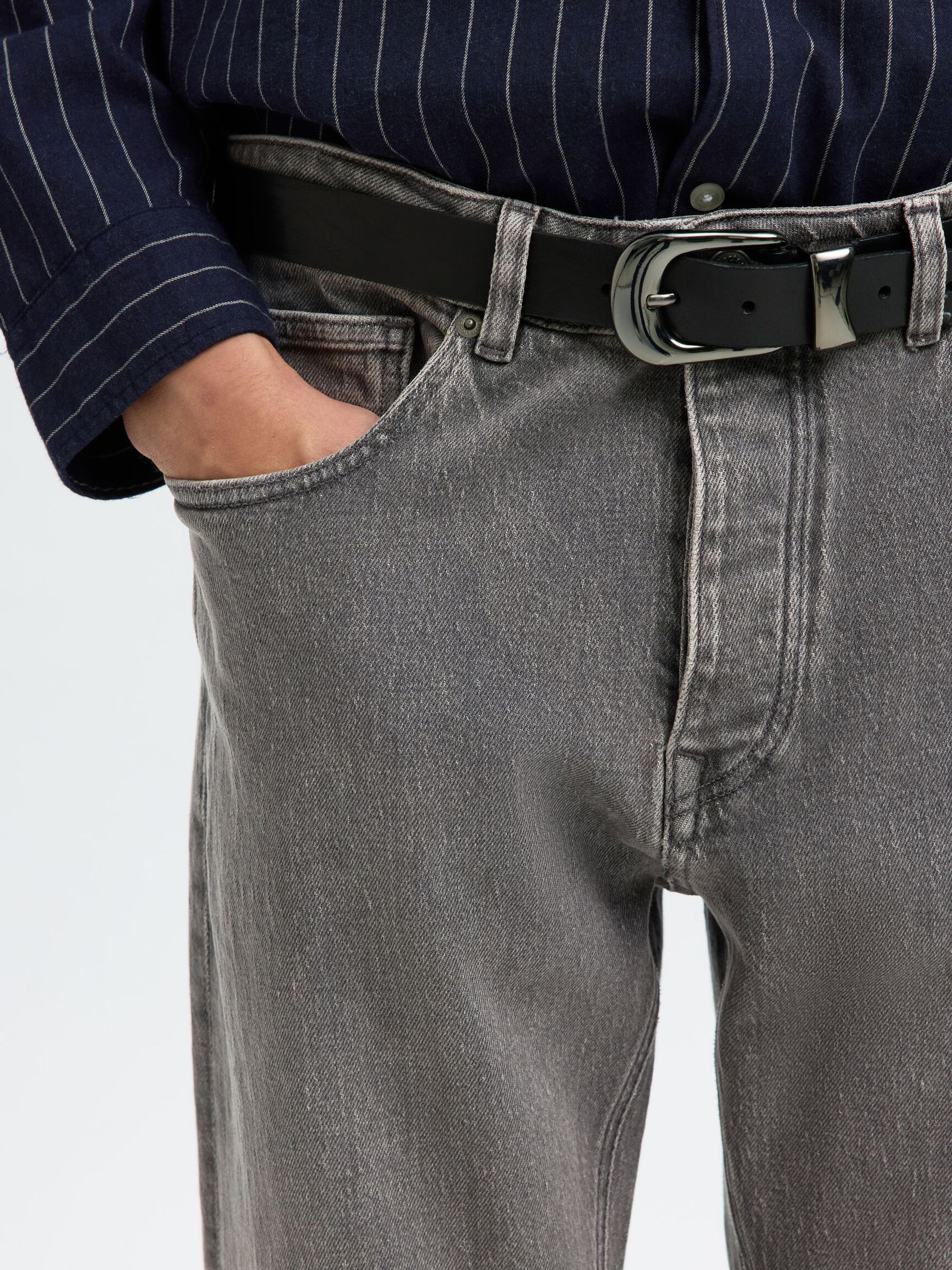 SUORALAHKEISET FARKUT, Medium Grey Denim, highres