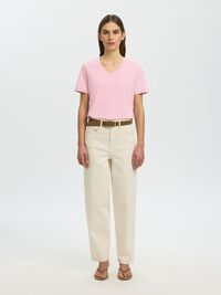 CLASSIC V-NECK T-SHIRT, Bleached Mauve, highres